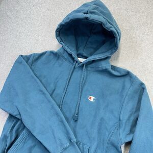VTG Champion Reverse Weave Adult Medium M Teal Pullover Hoodie Sweatshirt